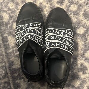 Givenchy Black and White Logo Slip-Ons